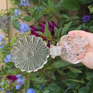Vintage crystal cut glass perfume bottle